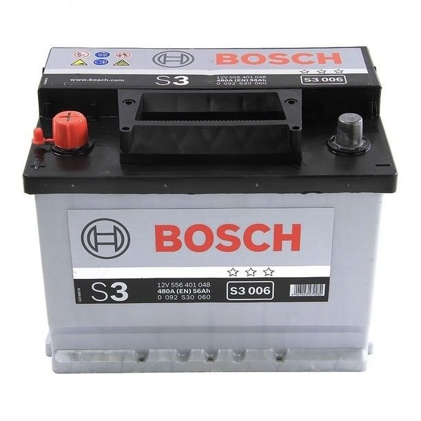 Аккумулятор автомобильный Bosch S3 006 56Ач 480А Прямая полярность (242x175x190) 0 092 S30 060