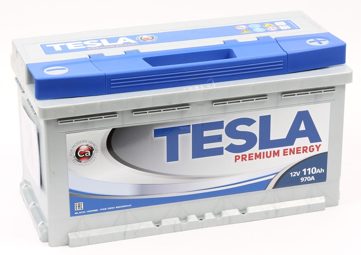 Аккумулятор автомобильный Tesla Premium Energy 6СТ-110.0 110Ач 970А Обратная полярность (353х175х190)