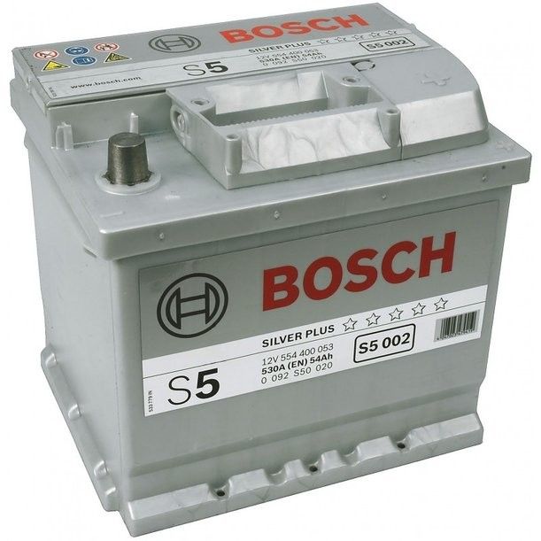 Аккумулятор автомобильный Bosch Silver Plus S5 002 54Ач 530А Обратная полярность (207x175x190) 0 092 S50 020