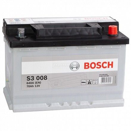 Аккумулятор автомобильный Bosch Т3 008 66Ач 510А Обратная полярность (278x175x190) 0 092 T30 080