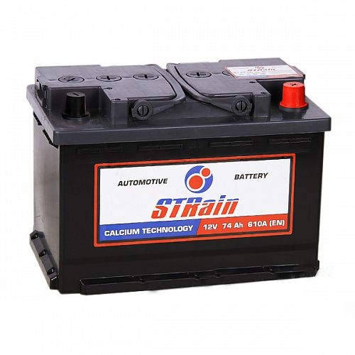 Аккумулятор автомобильный STRain 74Ач 610А Обратная полярность (278x175x190)