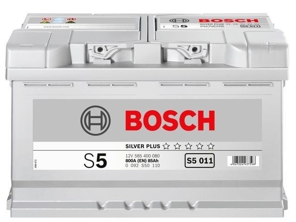 Аккумулятор автомобильный Bosch Silver Plus S5 011 85Ач 800А Обратная полярность (315x175x190) 0 092 S50 110