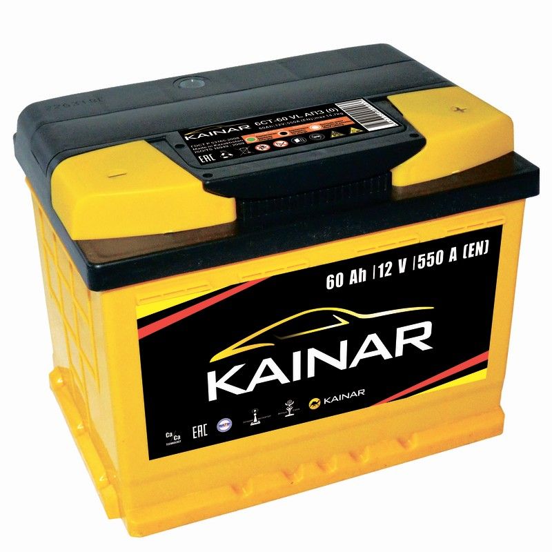 Аккумулятор автомобильный Kainar 60Ач 550А Обратная полярность (242х175х190)
