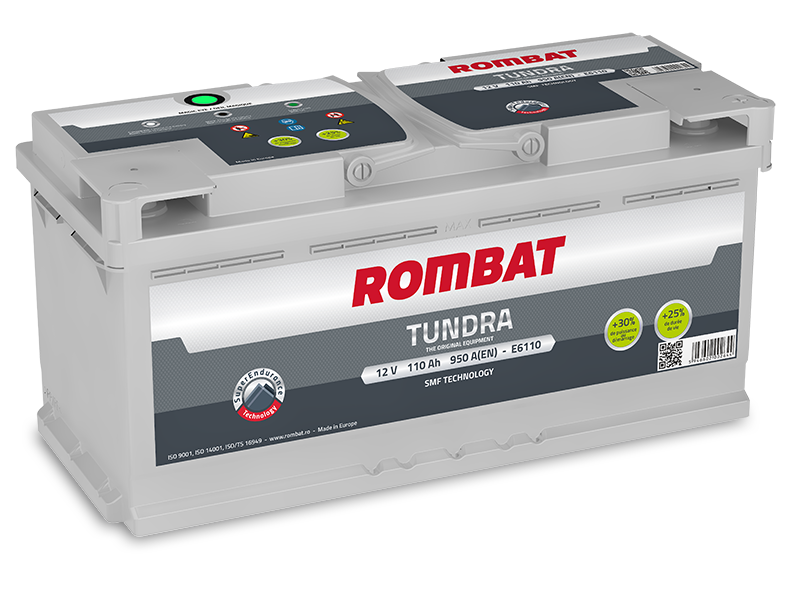 Аккумулятор автомобильный Rombat Tundra E6110 110Ач 950А Обратная полярность (395х175х190)