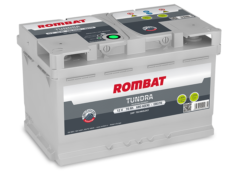 Аккумулятор автомобильный Rombat Tundra EB370 70Ач 680А Обратная полярность (278х175х175) низкий