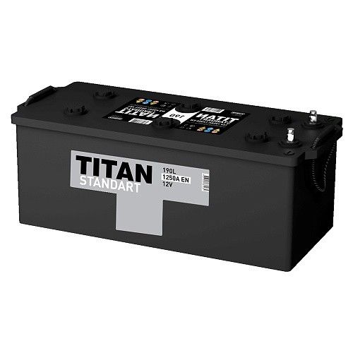 Аккумулятор автомобильный TITAN Standart 190 R+ 190Ач 1250А Обратная полярность (516x223x223)