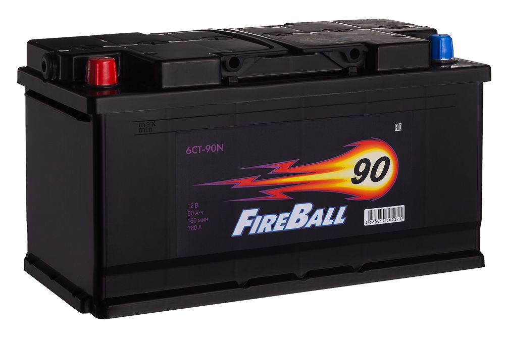 Автомобильный аккумулятор FIRE BALL 6СТ-90NR 90 Ач 780 Прямая полярность (353х175х190)