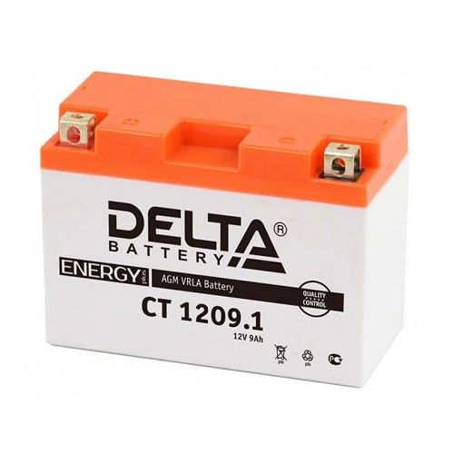 Мотоциклетный аккумулятор Delta CT 1209.1 YT9B-BS 9Ач 115А Прямая полярность (151x71x107)