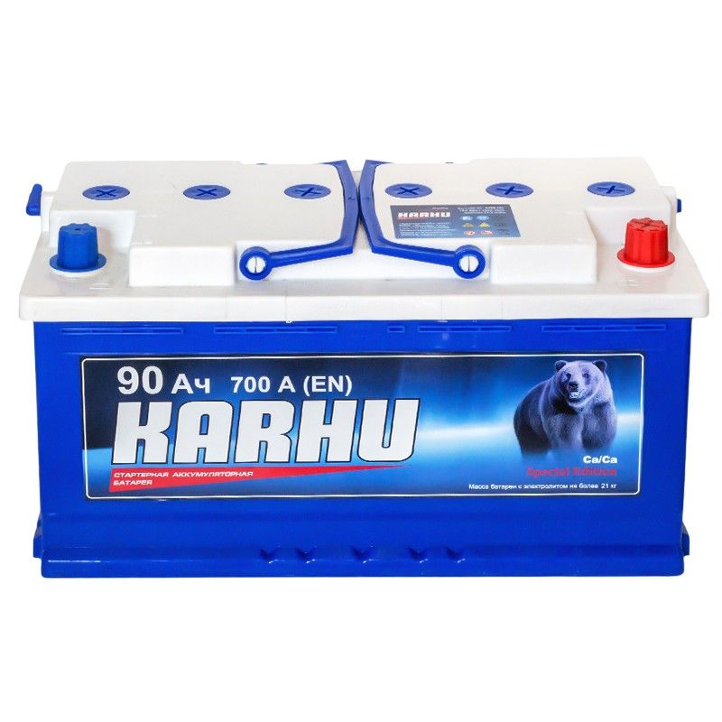 Аккумулятор автомобильный Karhu 90Ач 700А Обратная полярность (353х175х190)
