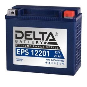 Мотоциклетный аккумулятор Delta EPS 12201 YTX20HL-BS, YTX20L-BS 20 Ач 310А Обратная полярность (176х87х154)