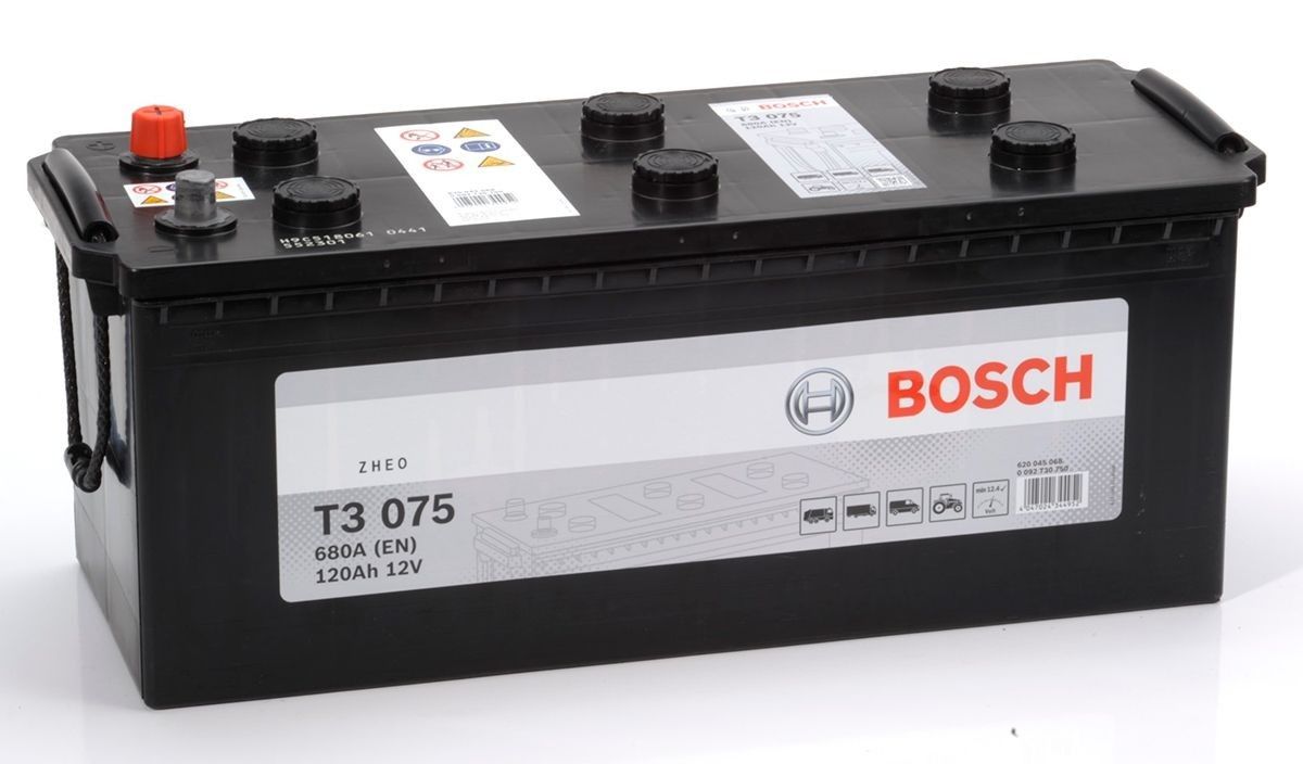 Аккумулятор автомобильный Bosch T3 075 120Ач 680А Обратная полярность (513x189x223) 0 092 T30 750