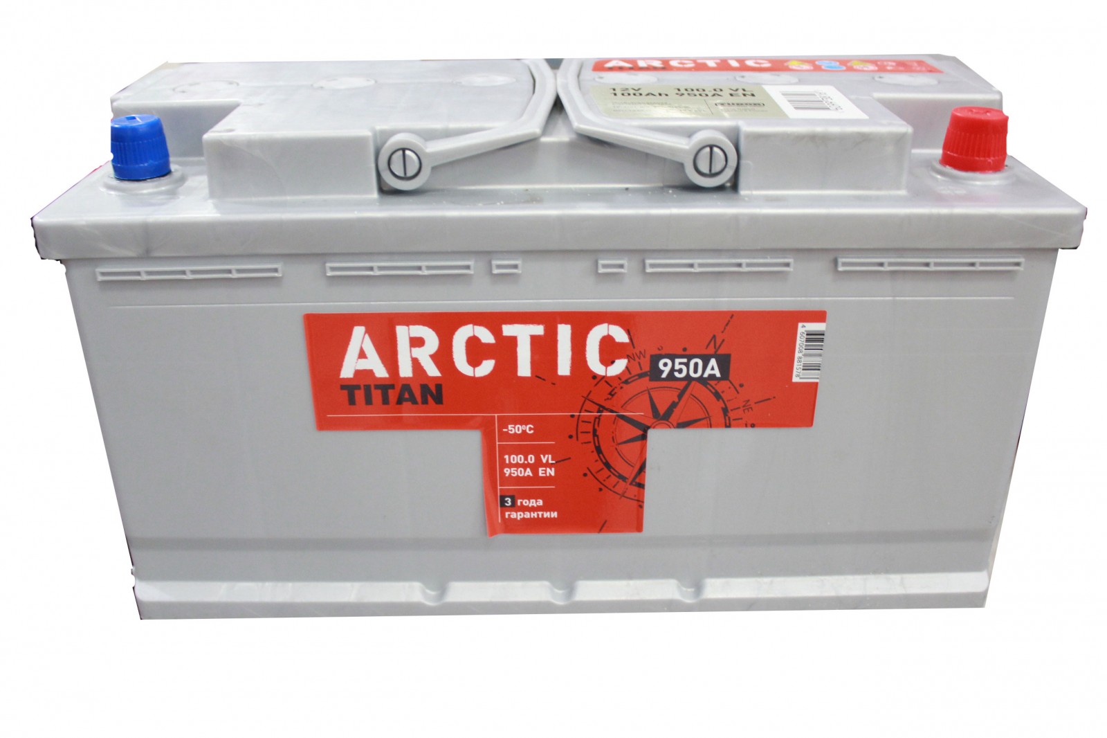 Аккумулятор автомобильный TITAN Arctic 100R+ 100Ач 950А Обратная полярность (353x175x190)