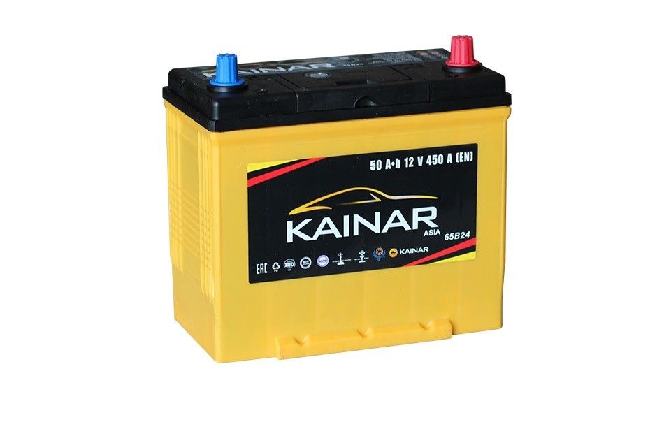 Аккумулятор автомобильный Kainar Asia 65B24L 50Ач 450А Обратная полярность (236х129х220) тонкие клеммы