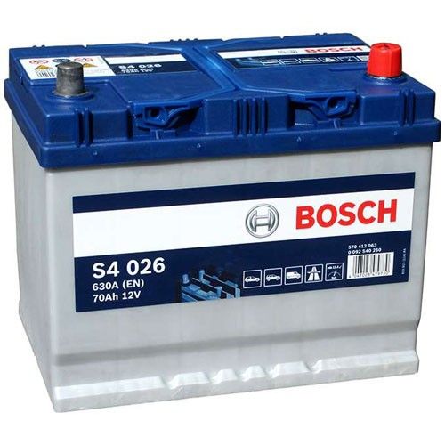 Аккумулятор автомобильный Bosch Silver S4 026 70Ач 630А Обратная полярность (261x175x220) 0 092 S40 260