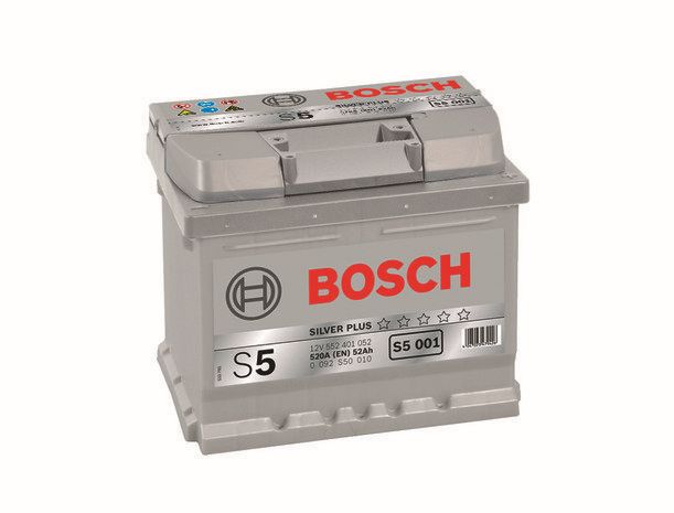 Аккумулятор автомобильный Bosch Silver Plus S5 001 52Ач 520А Обратная полярность (207x175x175) 0 092 S50 010