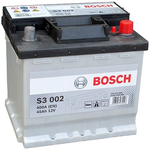Аккумулятор автомобильный Bosch S3 002 45Ач 400А Обратная полярность (207x175x190) 0 092 S30 020