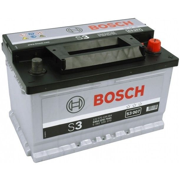 Аккумулятор автомобильный Bosch S3 007 70Ач 640А Обратная полярность (278x175x175) 0 092 S30 070