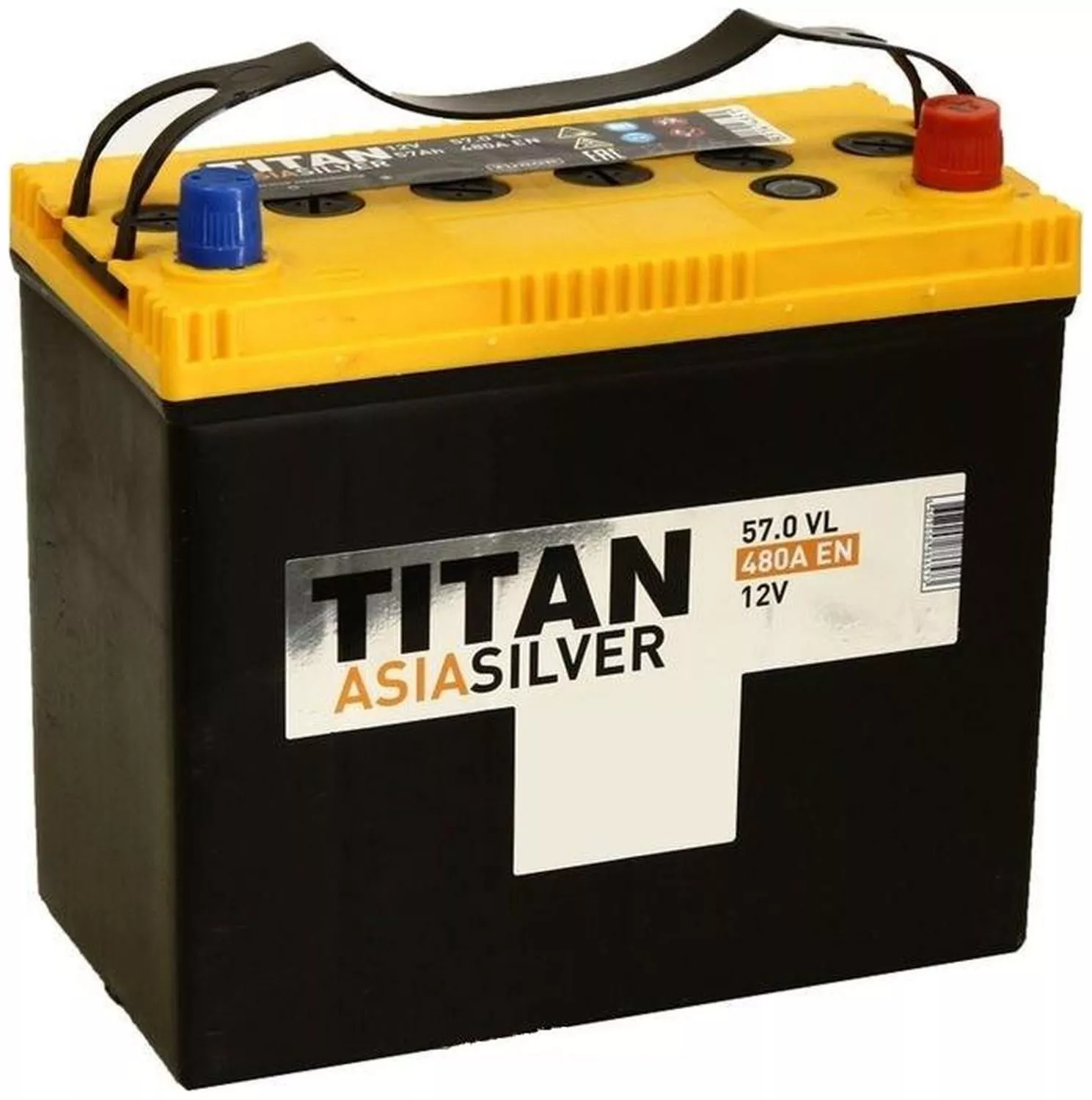 Аккумулятор автомобильный TITAN Asia 57R+ 57Ач 480А Обратная полярность (236x127x225)