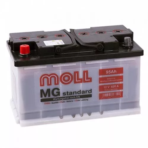 Аккумулятор автомобильный Moll MG Standard 12V-95Ah L 82Ач 900А Прямая полярность (315x175x190)