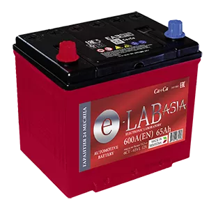 Аккумулятор автомобильный E-LAB Asia 65D23R 65 Ач 600А Прямая полярность (236х175х220)
