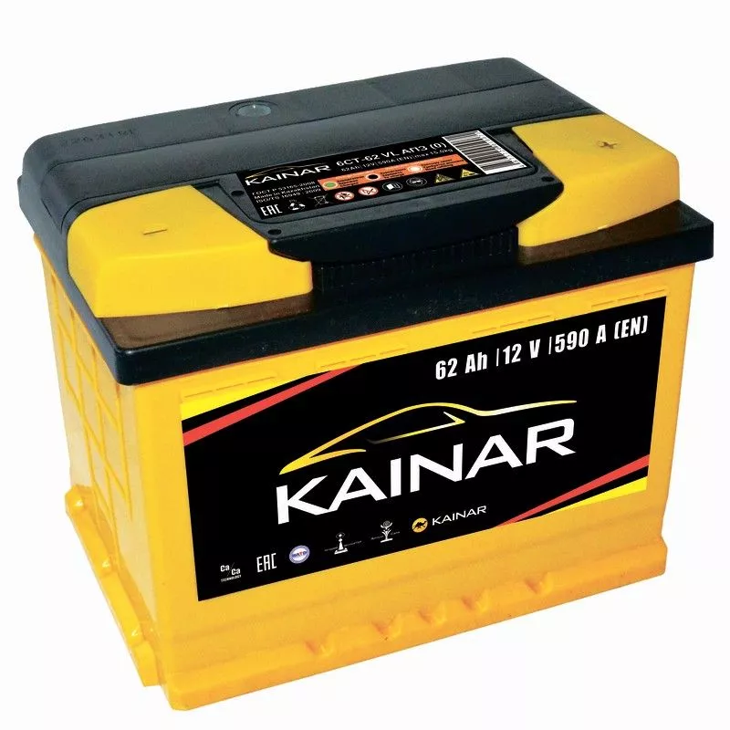 Аккумулятор автомобильный Kainar 62Ач 590А Обратная полярность (242х175х190)
