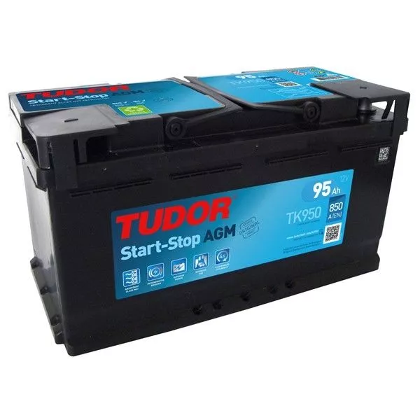 Аккумулятор автомобильный Tudor AGM 95 TK950 95Ач 850А Обратная полярность (353x175x190)