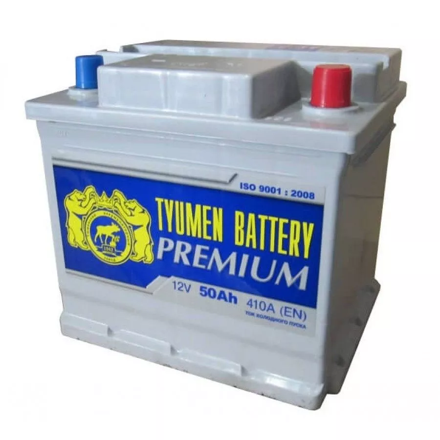 Аккумулятор автомобильный Tyumen (ТЮМЕНЬ) PREMIUM Uni 50Ач 410А Обратная полярность (206х175х190)